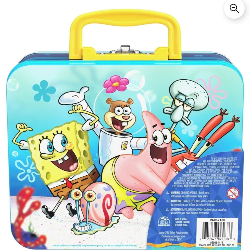 Nickelodeon SpongeBob SquarePants Puzzle Tin - Blue and Pink - Picture 11 of 12